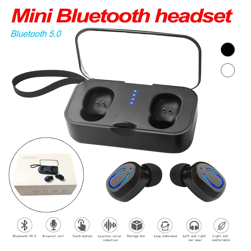 Bluetooth наушники 5 0 TWS мини беспроводные стерео глубокий бас гарнитура с зарядным