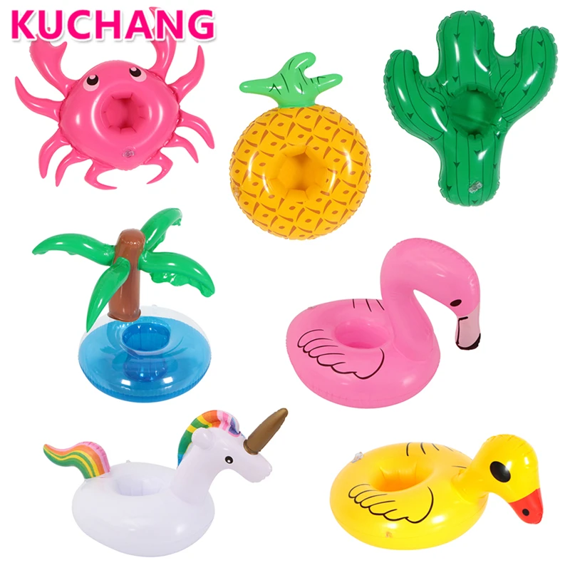 

Inflatable Flamingo Drink Can Cell Phone Holder Coasters Swimming Pool Drinks Holder Cactus Balloons Beach Wedding Party favors