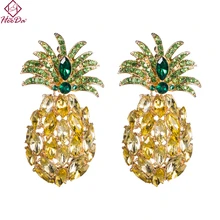 Kpop большое название еда запонка с ананасом серьги женские летние Boho тропические фруктовые серьги роскошные акриловые кристалл Дата вечерние ювелирные изделия