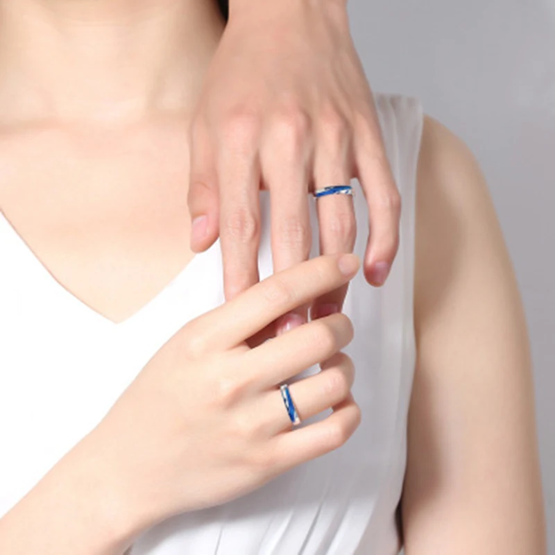 Lysigo 2019 New Arrival 100% S925 Silver Lovers’ Rings Water Mountain Love Ring for Women Engagement Wedding Rings Jewelry Boho (7)