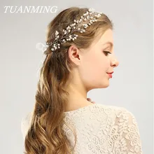 Жемчужная Повязка на голову для женщин, свадебная Жемчужная Повязка на голову, Свадебная лента для волос, головные уборы принцессы, свадебные украшения для волос