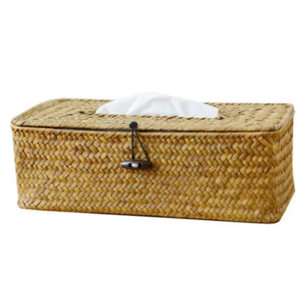 

Bathroom Accessory Tissue Box, Algae Rattan Manual Woven Toilet Living Room Creativity Tissue Box, Napkins Tissue Box Holder C