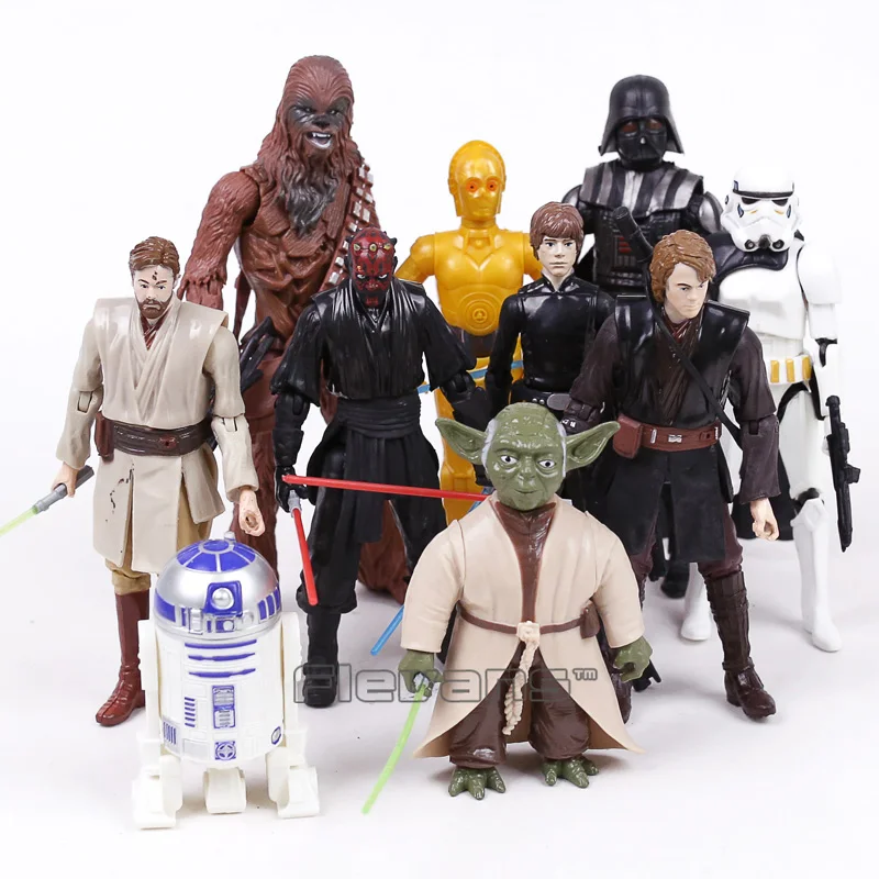 

Yoda Darth Vader Obi Wan Stormtrooper C 3PO R2 D2 Chewbacca PVC Action Figures Collectible Model Toys 10pcs/set