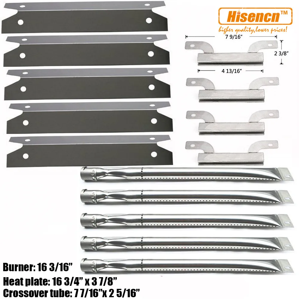 Hisencn Replacement Stainless Steel Grill Burner ,Heat Plates, Crossover tube For Gas Grill Brinkmann 810-1575-W Grill Parts Hisencn Replacement Stainless Steel Grill Burner ,Heat Plates, Crossover tube For Gas Grill Brinkmann 810-1575-W Grill Parts
