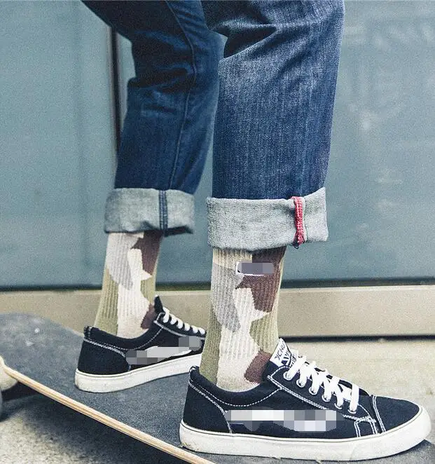 Осенне-зимние Новые камуфляжные носки в стиле Харадзюку брендовые носки для скейтборда хлопковые носки для мужчин и женщин