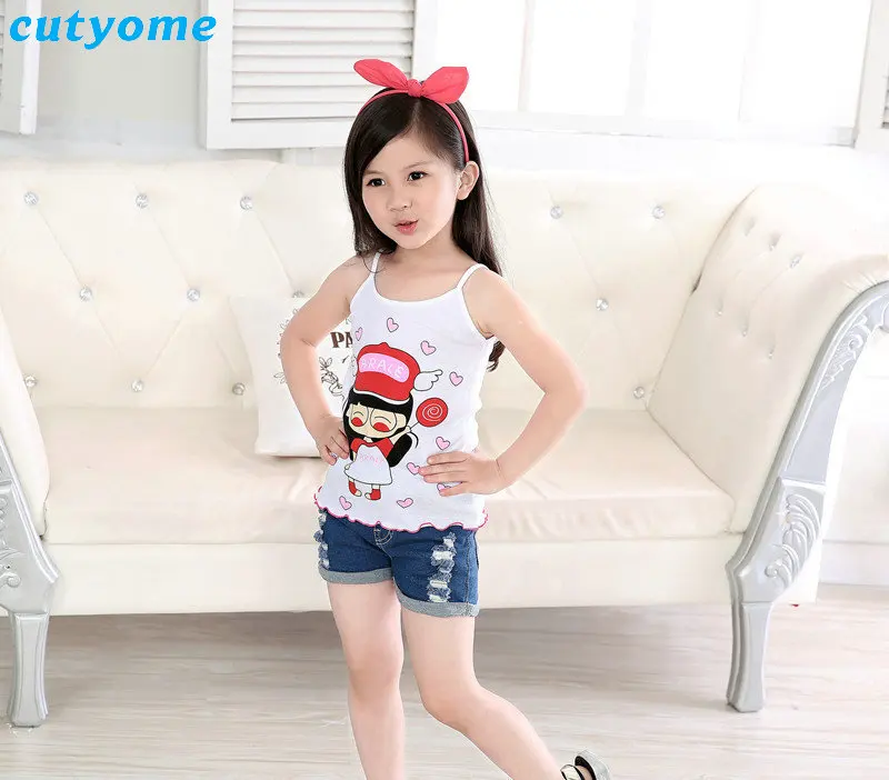 Cutyome 2pcslot Kids Boys Girls Cotton T-shirt Sleeveless Animal Printed Top Tee Children Clothing Baby Boy Girl Clothes 1-4Y (37)