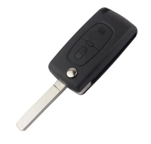 

2 Buttons Folding Flip Remote Key Case Shell Blade Without Groove With Battery Holder for PEUGEOT 107 207 307 308 407 408 607