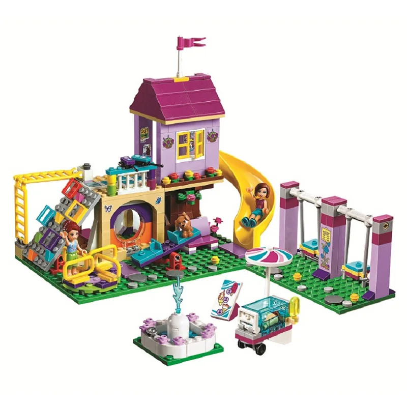 

341pcs Friends Heartlake City Playground Mia Sienna Popular Model Building Blocks Assemble Toys Brick Compatible Gifts