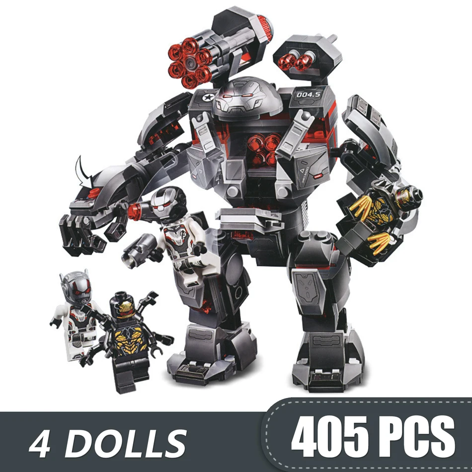 

405PCS Small Building Blocks Toys Compatible with Legoe War Machine Buster Ironman Marvel Super Heroes Avengers Gift for girls b