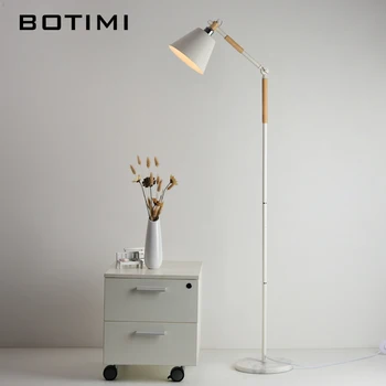 

BOTIMI European-style Floor Lamp Nordic Wood Standing Light For Living Room Bedroom Hotel luminaria de mesa E27 Lamparas