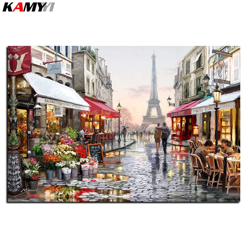 

KAMY YI 5D full gear diamond embroidery kit pattern diamond painting mosaic bead picture of rhinestones Tower decoration B618