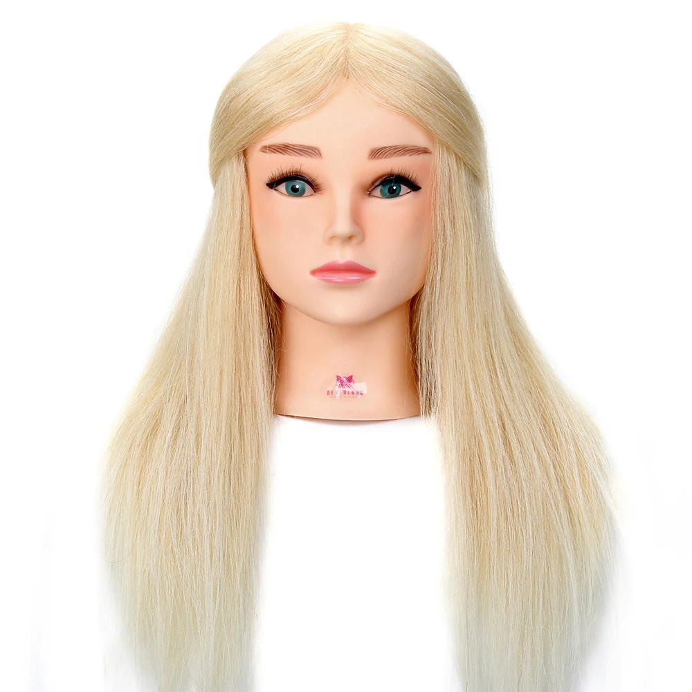 Blue Eye 20'' Hair Salon Airdressing Training Head Dummy Doll 100 Real