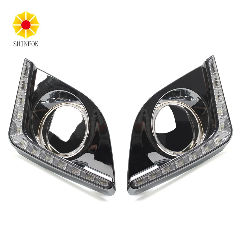  White Yellow  Car LED Daytime Running Light DRL Daylight Fog Lamp Headlight Kit  For Toyota Levin Corolla DRL 2014 2015 2016