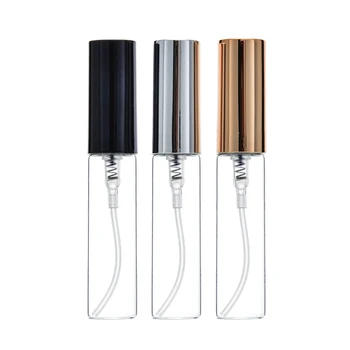 

100 Pieces/lot 5ML UV Plastic Atomizer Refillable Mini Portable Glass Perfume Bottle Empty Cosmetic Containers For Travel