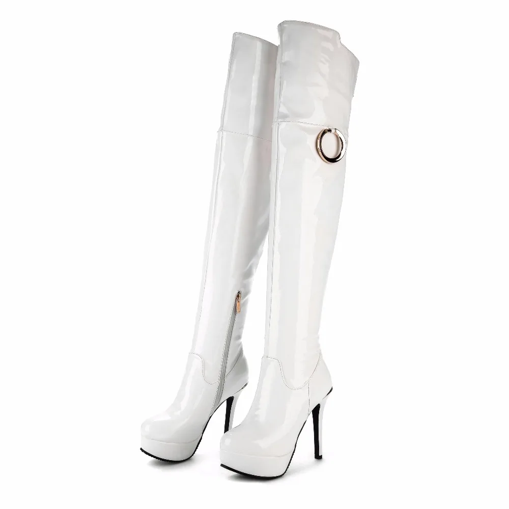 Женские сапоги на высоком каблуке 12 см зимние выше колена платформе|boots stiletto|boots