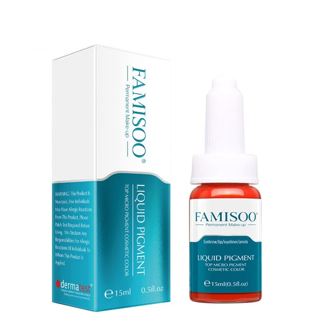 

Famisoo Deep Red Tatoo microblading Permanent Makeup Liquid Ink Eyebrow Eyeliner Lips Cosmetic Tattoo Ink Pigments For Machine