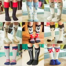 Fashion Cotton Girls Socks Vintage Cartoon Star Fox Kids Socks Newest Long Socks for Baby Girls
