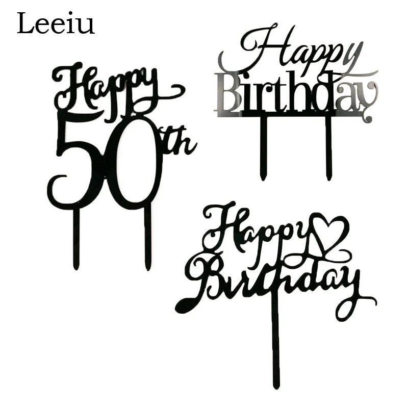 Leeiu 1 шт. Happy 50th на день рождения торт фигурки жениха и невесты Акриловая подставка