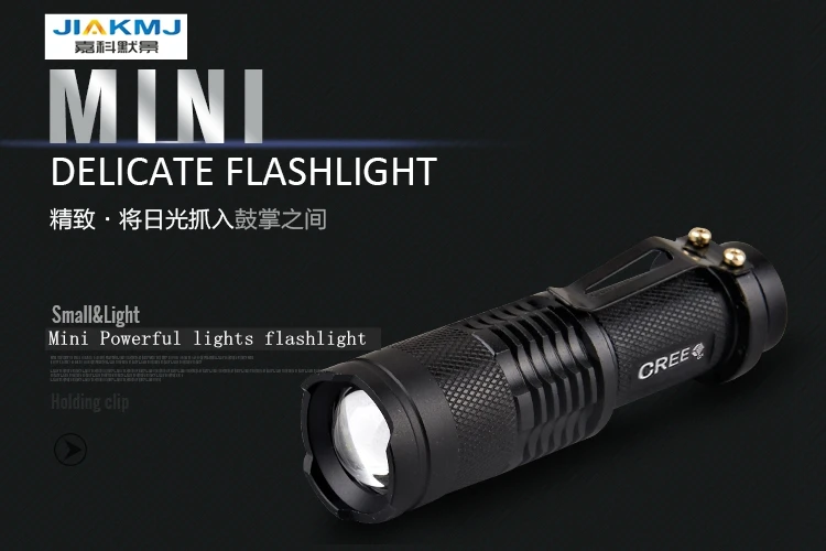 

Super Mini CREE LED flashlight Waterproof Camping Adjustable Focus outdoor Flashlight 3-Mode Zoom lantern Torch Light hiking
