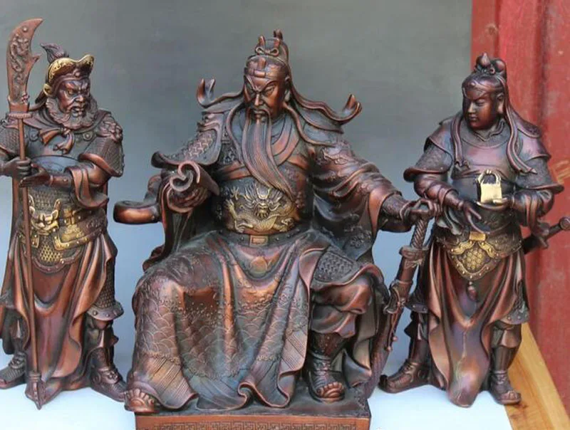 

12.8" Chinese Buddhism Fengshui Pure Bronze Kwan-yin Guan Yin & Tongzi Kids Statue wholesale Retro bronze factory outlets