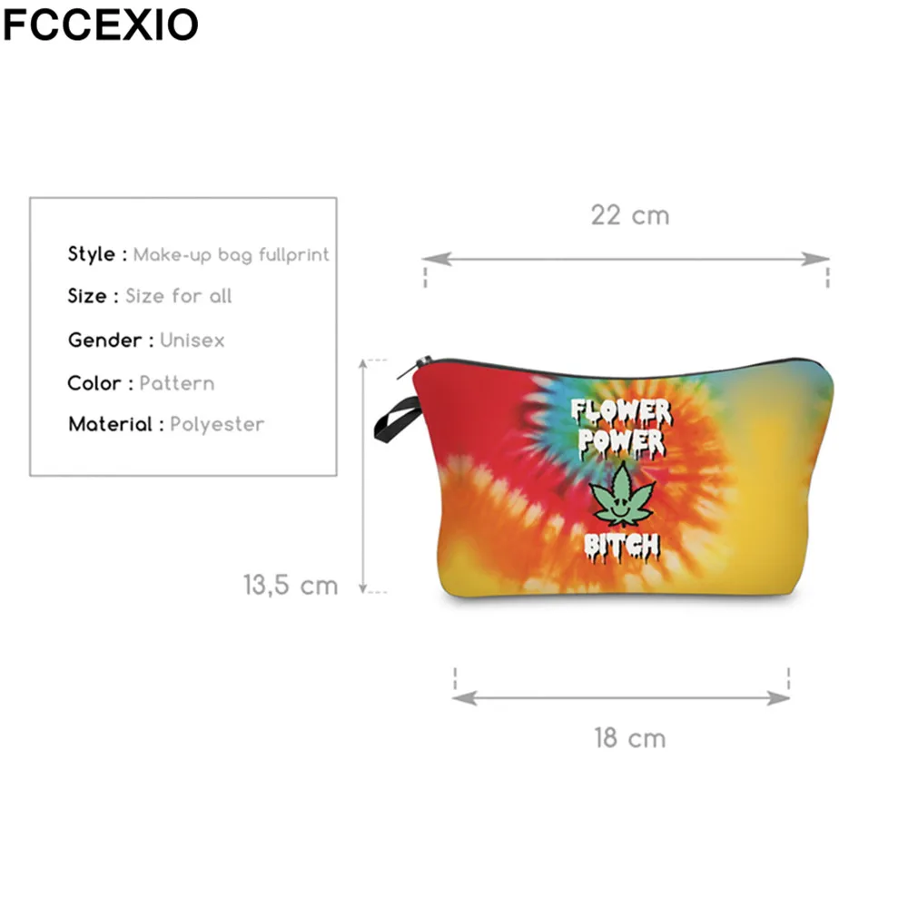 FCCEXIO косметичка с 3D рисунком радуги и сорняков разноцветный узор милые