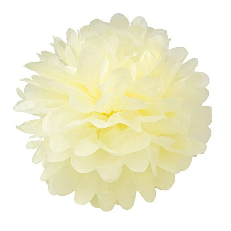 FENGRISE Pom Poms 1 шт. 30 см бумажные шарики из искусственных цветов Свадебные украшения вечерние товары для дома автомобильные декоративные - Цвет: Ivory