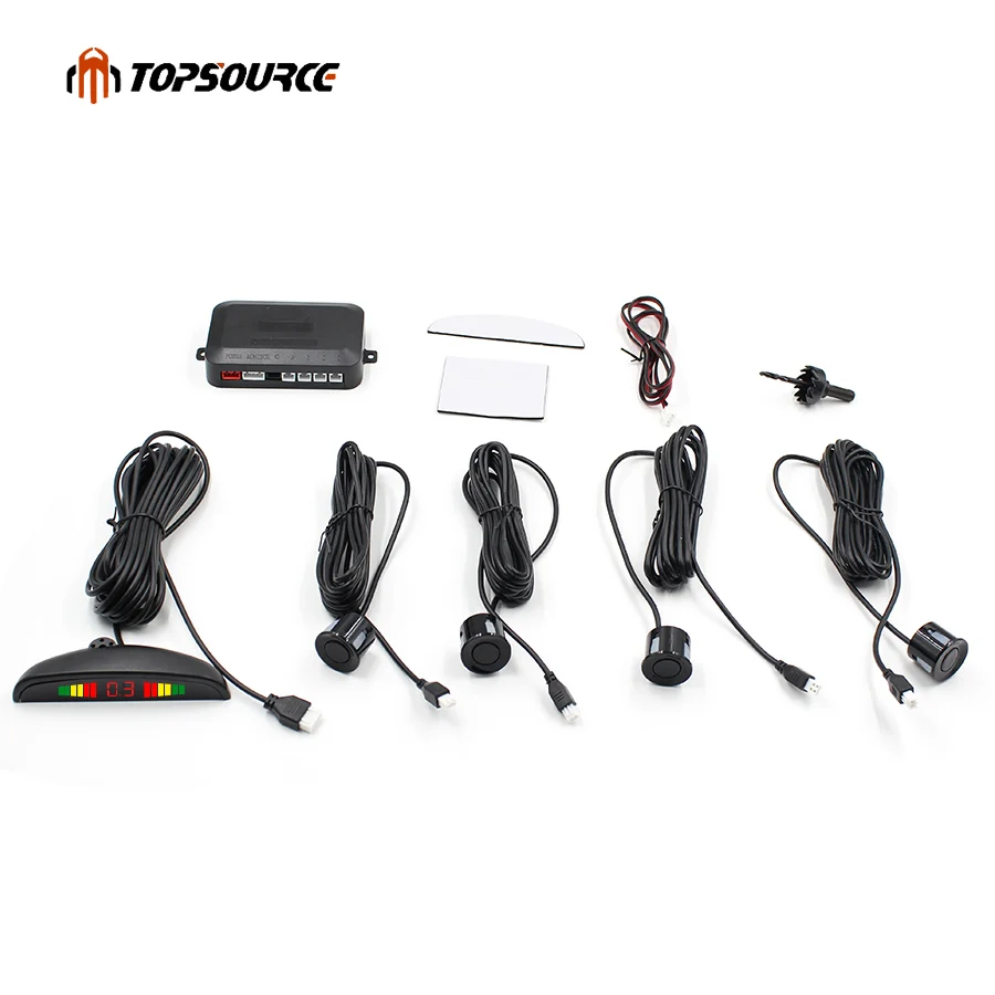 Car Auto Led Parking Sensor Parktronic Display 4 Sensors Reverse Backup Assistance Radar Detector Light Heart Monitor System