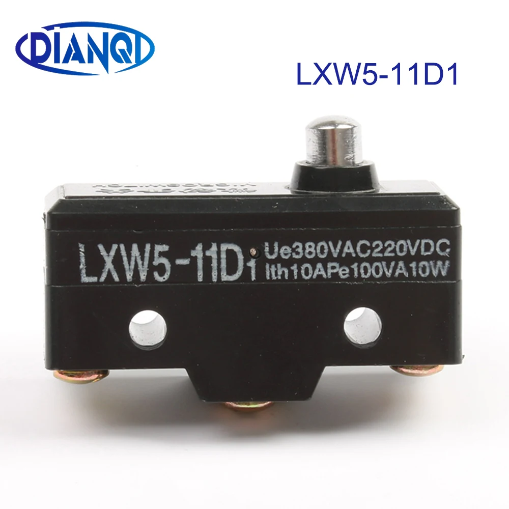 

5x LXW5-11D1 Micro Inching Switch 3 Screw Terminal Panel Mount Roller Plunger Momentary Micro Travel Witches Button Limit Switch