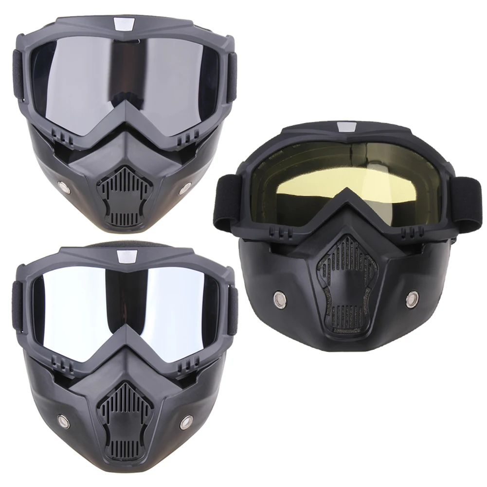 Cycling Face Mask Motorcycle Goggles Mask Detachable Harley Style