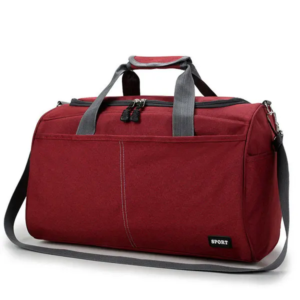 Мужские дорожные спортивные сумки легкая багажная деловая сумочка в форме цилиндра женская уличная спортивная сумка через плечо Наплечная Сумка LGX81 - Цвет: Wine Red Small