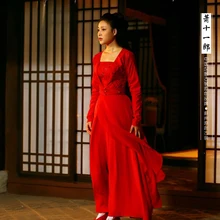 ТВ-игра Xiao ShiYi Lang актриса того же дизайна красный Меч леди ханьфу костюм красота женский костюм