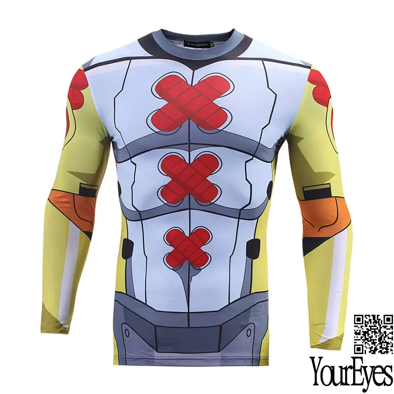 

2019 NEW Top quality compression t-shirts long WarGreymon/Angemon/Sanji Elastic t shirt men slim fit shirts men t shirts 3d boy