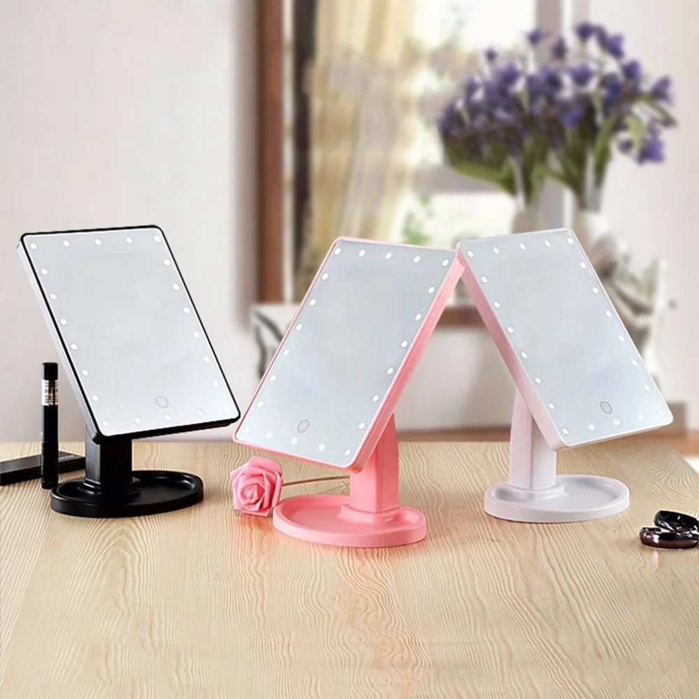 Продажа 2017 Регулируемый USB 22LED косметическое зеркало косметическое Desktop Портативный компактный столешницу макияж зеркало для Для женщин best подарок
