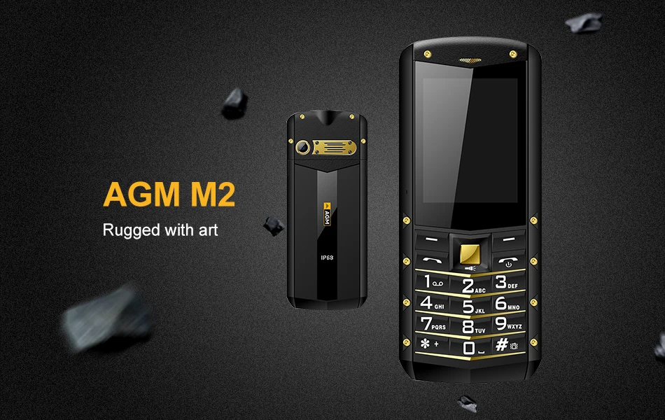 AGM M2 IP68 Водонепроницаемый 2,4 дюймов 2G GSM бар телефон с двумя sim-картами Bluetooth FM студенческий бизнес-телефон с клавиатурой