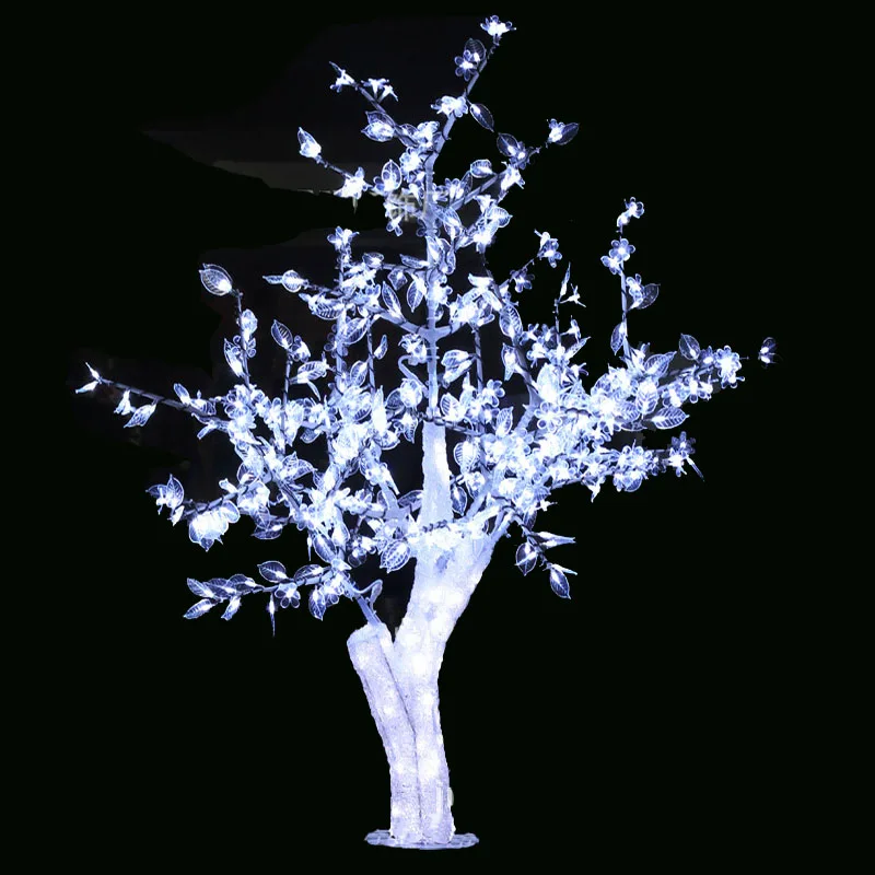 Бесплатная доставка 5ft 1.5 м LED Рождество Новый год праздник свет кристалл вишни дерево белый Цвет водонепроницаемый домашний сад