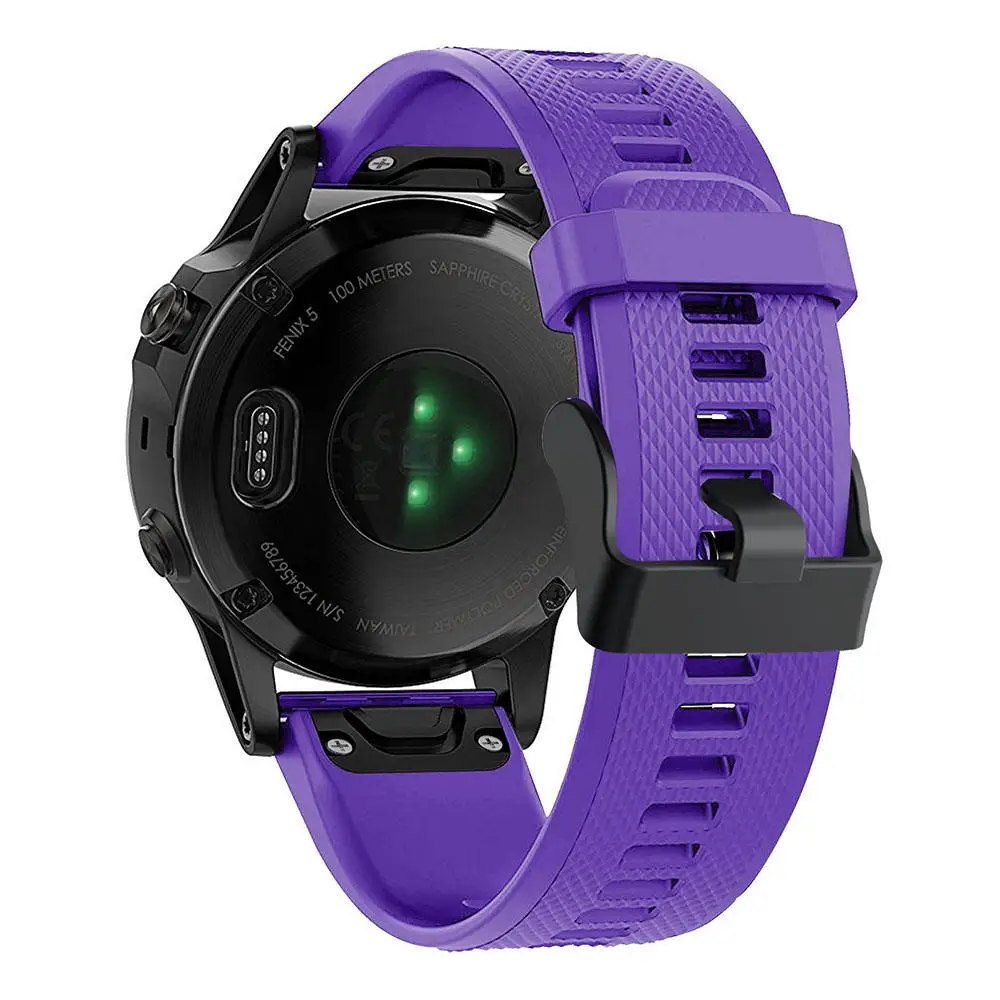 22 мм ремешок для часов Garmin Fenix 5/5 Plus/Quatix 5 Forerunner 935 Instinct Watch Quick Release силиконовый ремешок Easy fit ремешок - Цвет ремешка: Purple