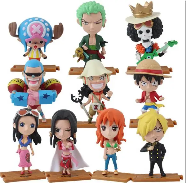 Special Price 10pcs/lot ONE PIECE Action Figures Anime Luffy Zoro Nami Robin Chopper Sanji PVC Brinquedos Collection Figures Toys