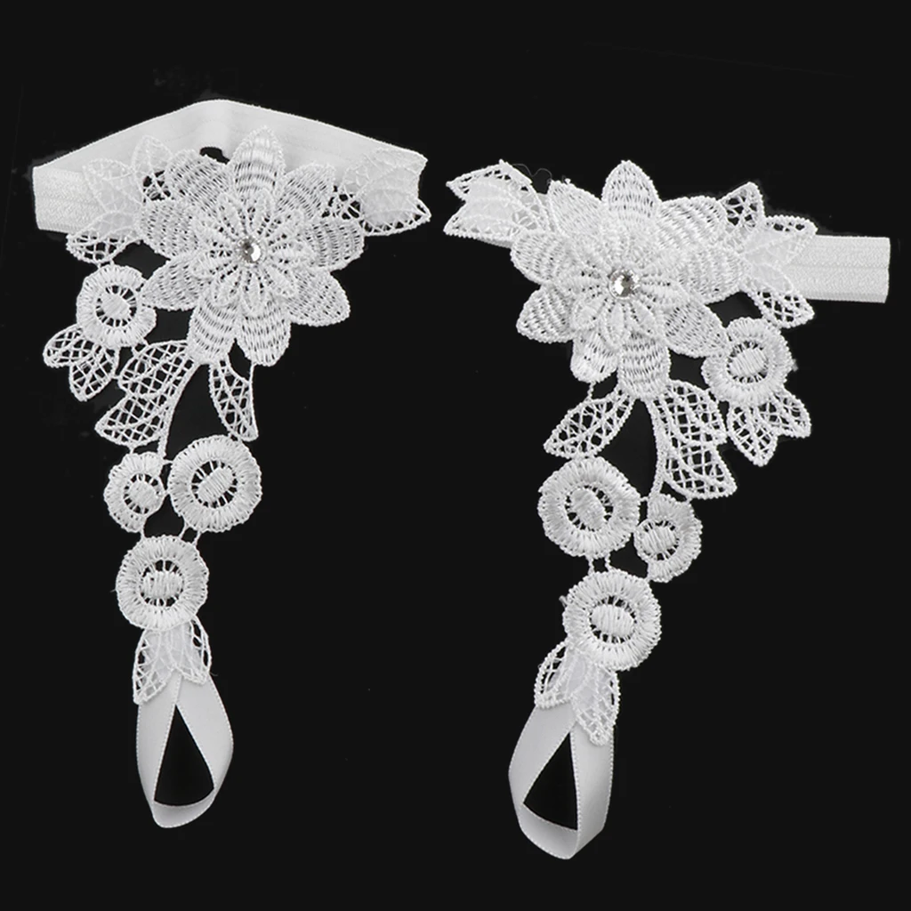 Свадебные кружевной цветок свадебный браслет на лодыжку пляжные ножной браслет
