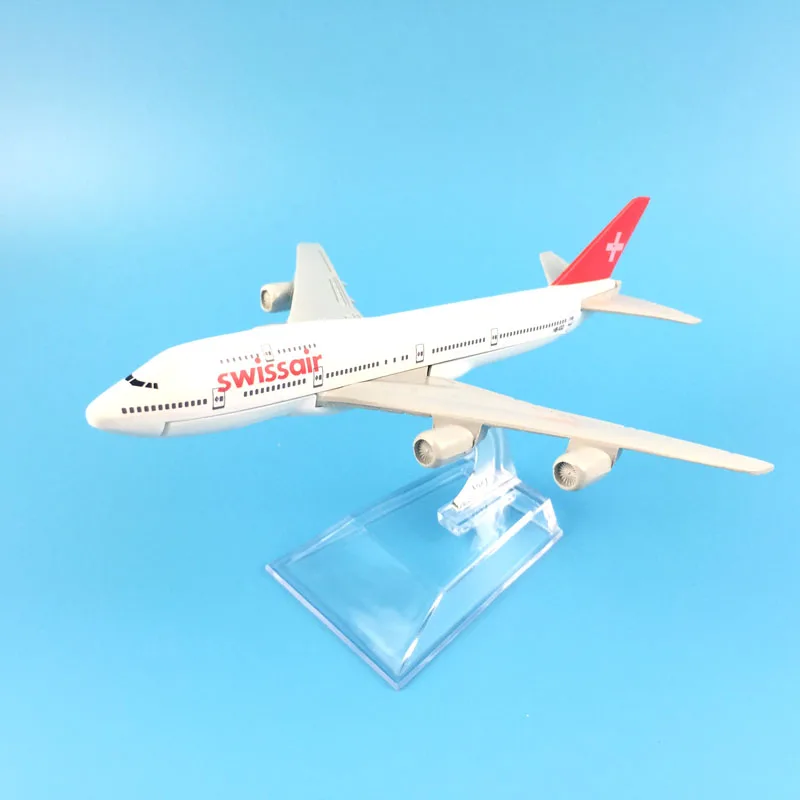 Swiss Air Swissair Airlines Boeing 747 16 см металлическая модель самолета с подставкой игрушки для