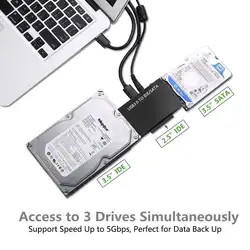 3 в 1 SATA USB IDE адаптер USB 3,0 на SATA IDE ATA данных переходник для 2,5 "3,5" HDD жесткий диск с драйверами с Мощность кабель