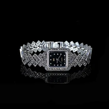 

Thai silver pure handicraft women's wholesale S925 pure silver bracelet watch business