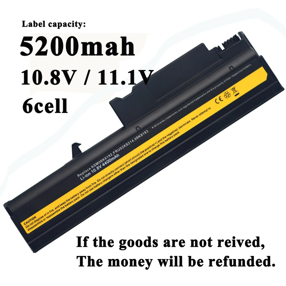 For IBM LENOVO Laptop battery for ThinkPad T43T 93P5003 R50PR51 08K8190 08K8194 92P1010 92P1011 92P1013 ASM-92P1076 FRU-08K8195 For IBM LENOVO Laptop battery for ThinkPad T43T 93P5003 R50PR51 08K8190 08K8194 92P1010 92P1011 92P1013 ASM-92P1076 FRU-08K8195