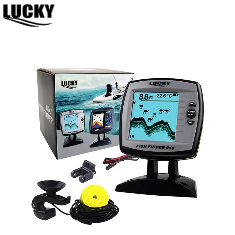 LUCKY Fish Finder Wired Fishing Sensor Alarm 180m depth Findfish Echo LCD Fish Locator Fish Detector EnglishRussian Menu Pesca (11)