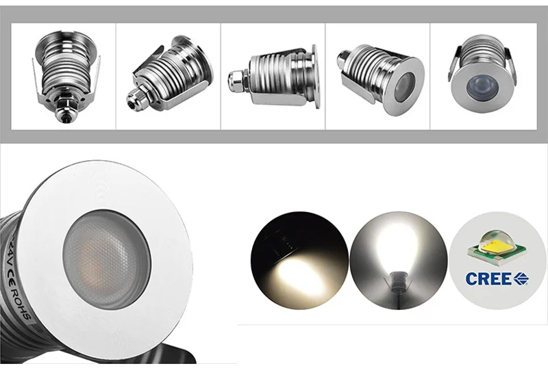 4 шт./лот IP67 водонепроницаемый наружный встраиваемый напольный светильник DC12V 24 В 1 Вт 3 Вт Светодиодный светильник для подземных работ во дворе и саду, ландшафтный точечный светильник