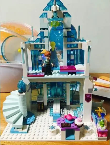 

Model building kits compatible with lego city 25002 Elsa`s Magical Ice Castle Set Building Blocks Bricks Toys Girl friend 41148