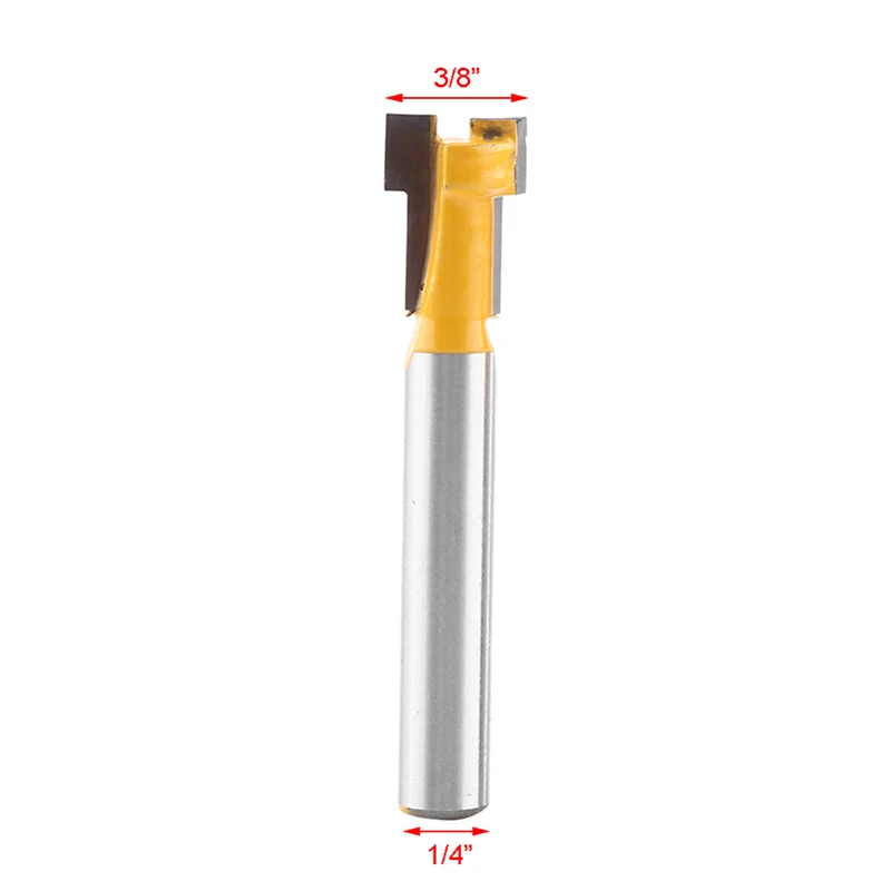 Shank T-slot Cutter Router Bit 1/4'' Steel Handle 3/8'' Length Woodworking Cutters For Power Tools