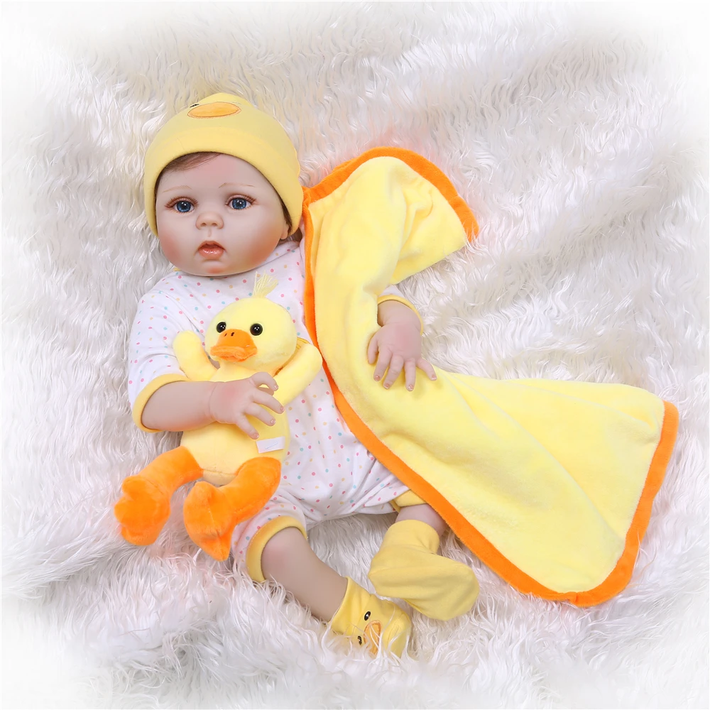 

BZDOLL 55cm Full Silicone Reborn Dolls Girl Baby Realistic Doll Reborn 22" Full Vinyl Boneca BeBe Reborn Doll for Girls