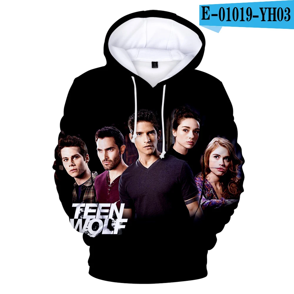 Fashion Teen Wolf Hoodies Derekhale 3D Print Sweatshirts Teen Wolf Men/Women Black Unisex Tops 4XL - Цвет: 3D hoodies