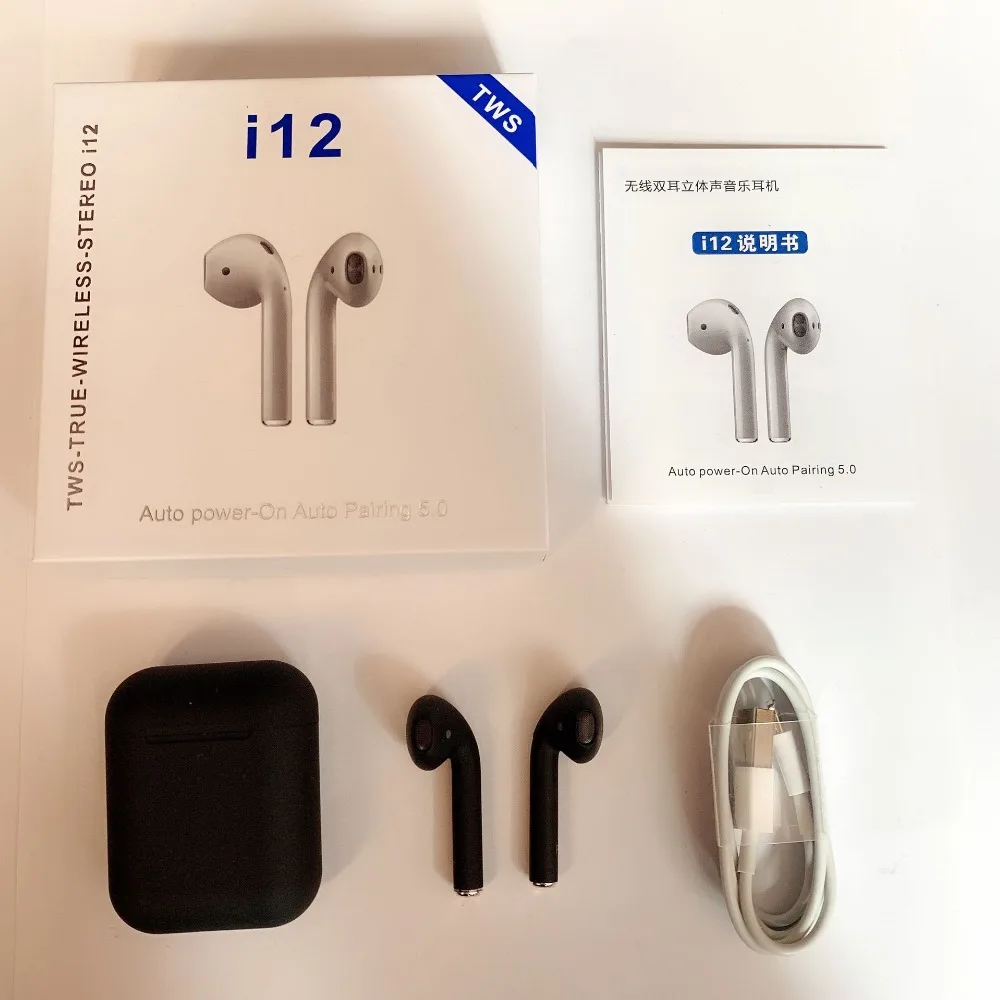 i12 TWS 2019 Bluetooth Earphone 1:1 Mini Wireless earphone Touch Control Binaural Call Earbuds PK i14 i10 i88 For iPhone Android i12 TWS 2019 Bluetooth Earphone 1:1 Mini Wireless earphone Touch Control Binaural Call Earbuds PK i14 i10 i88 For iPhone Android