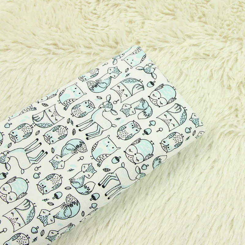 

Cartoon Twill Cotton Fabric Pure Cotton Twill Fabric DIY Patchwork Quilting Material Cartoon Animal Printed Childish Style Cloth